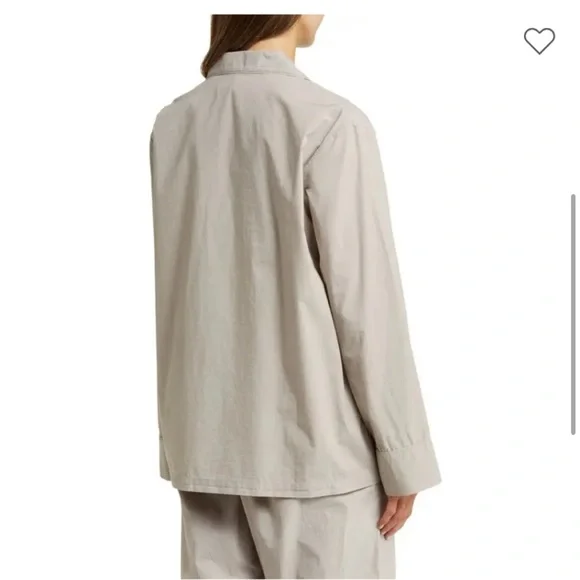 Skims cotton poplin pajama top in gray silver size small - Picture 3 of 4